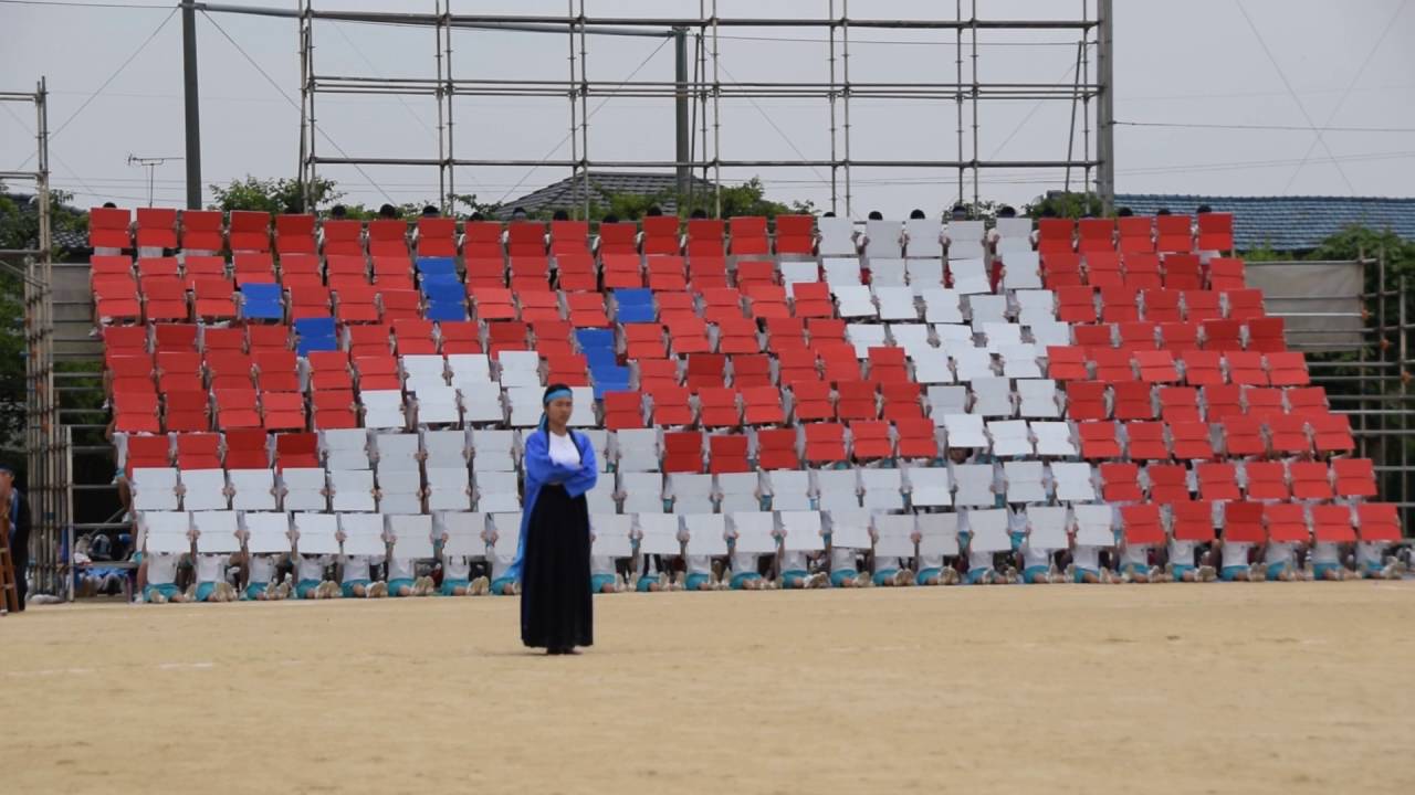 福岡県立久留米高校体育祭16応援合戦 青ブロック Youtube
