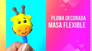 Pluma decorada con pasta flexible ó foami moldeable / decora tus útiles #manualidadesparavender