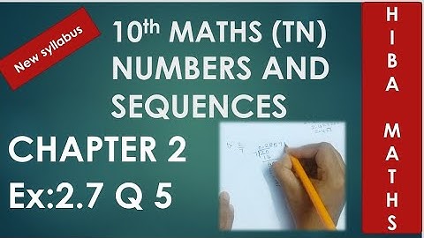 10th class maths chapter 2 exercise 2.7 question 5. TN New Syllabus TN Samacheer