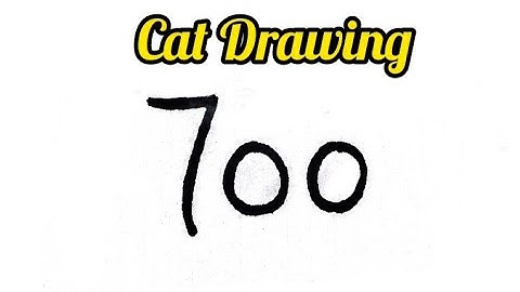 How To Draw Cat Using 700/Cute Cat Drawing Step By Step/Number Drawing