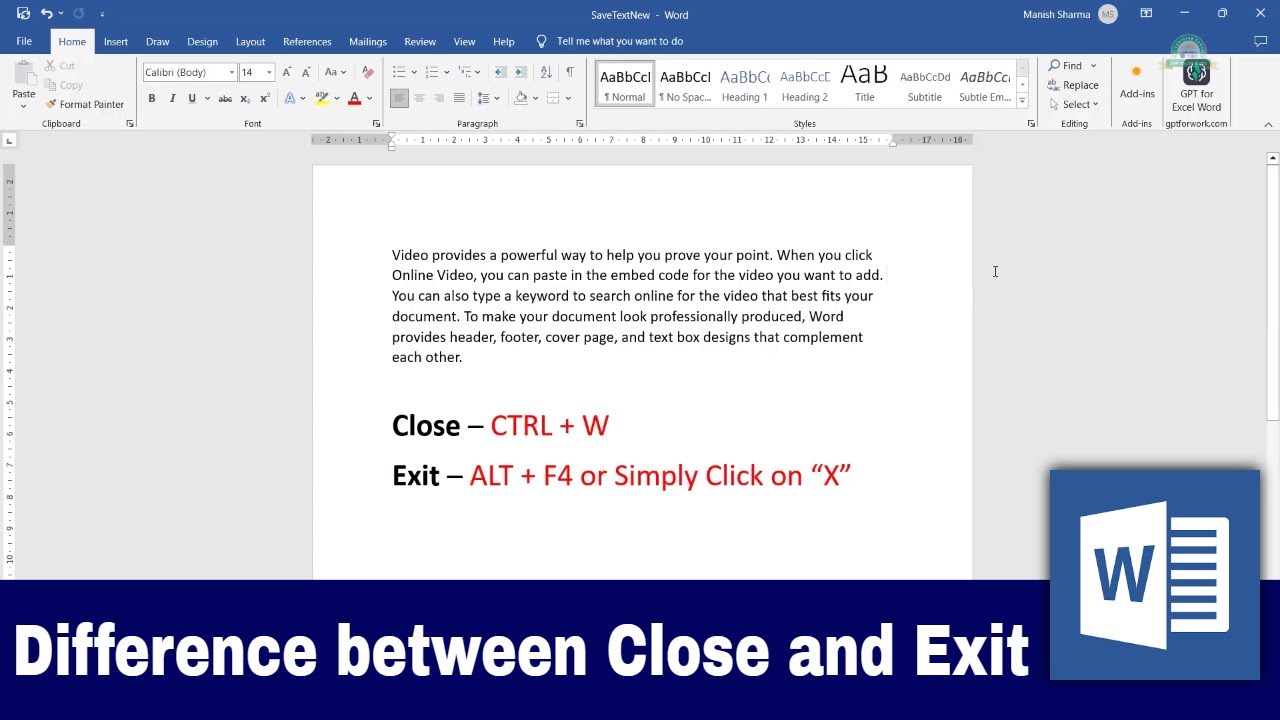 Difference Between Close And Exit In MS Word Acme Collins School Difference Between Close And Exit In MS Word Acme Collins School