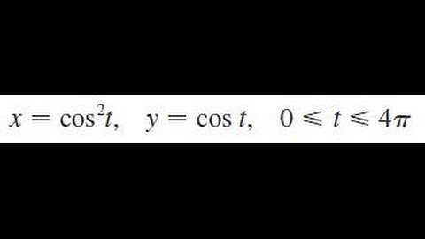 x = cos^2(t), y = cos t, 0 less than t less than 4pi