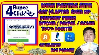 GCASH PAYPAL BITCOIN PAYOUT | $6 After Sign Up sa RUPEE 4 CLICK & Get Unlimited ₱500 | New Site 2021