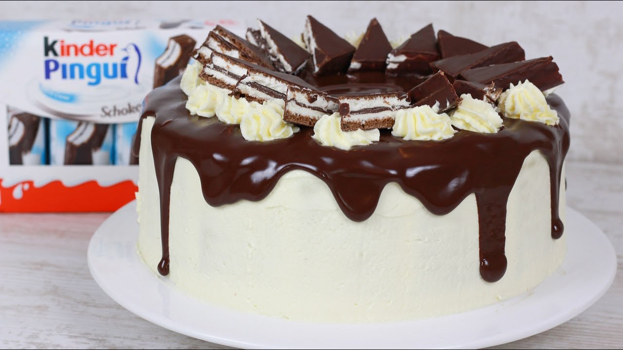 Kinder Pingui Torte ohne Backen I No bake Kinder Pinguin Cake - YouTube