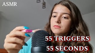 ASMR Challange55 TRIGGERS in 55 seconds to make you fall asleep immediately(Tapping,Sponges,Brushes)