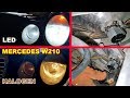 Mercedes W210 How to install LED bulbs H7 in Dipped Beam / Installation LED H7 6500K on Mercedes