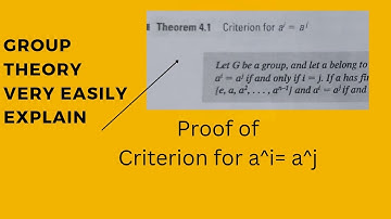 Cyclic Group | Criterion for a^i=a^j and proof | Group theory | Modern algebra | bscmath |
