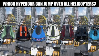 HELICPTOR CHALLENGE  WHICH HYPER CAR CAN JUMP OVER ALL THE HELICOPTORS? || FORZA HORIZON 5