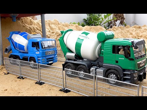 收集有趣的視頻水泥攪拌車玩具