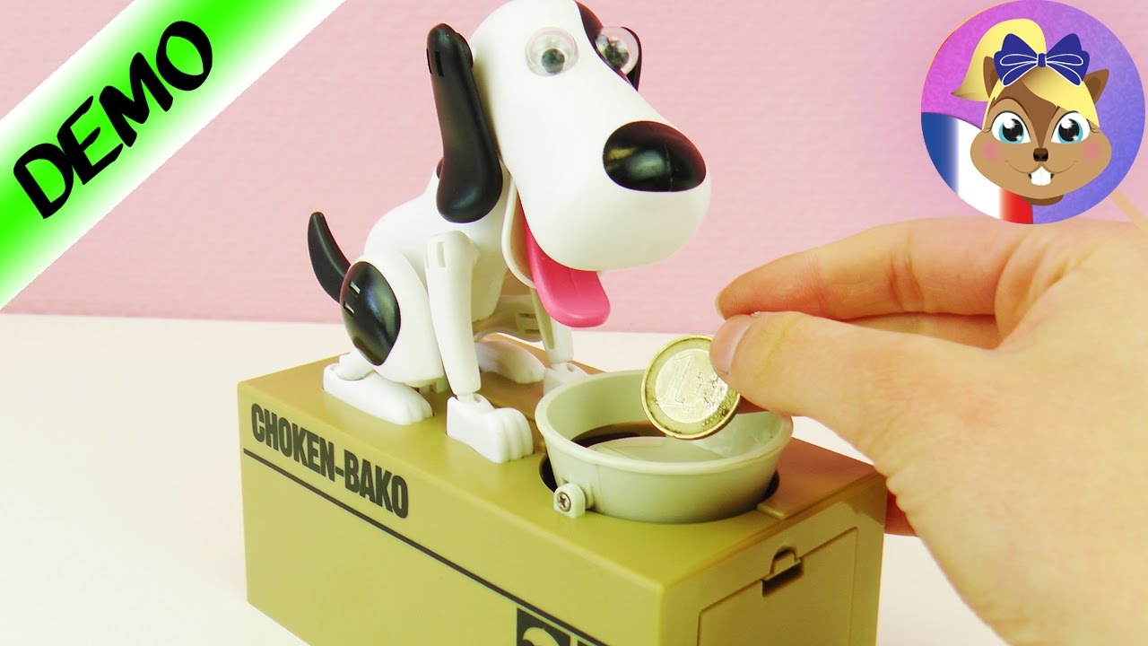 Tirelire Chien Affamé - Mange Les Pièces, Animée, Cadeau Enfant Anniversaire, Déco Amusante