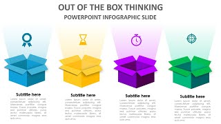 Create 4 Steps Out of the Box Thinking Infographic Slide in PowerPoint | Free download