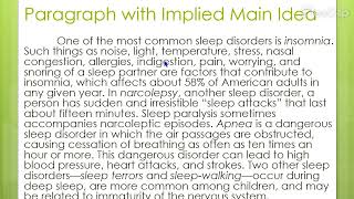 Implied Main Ideas in Reading