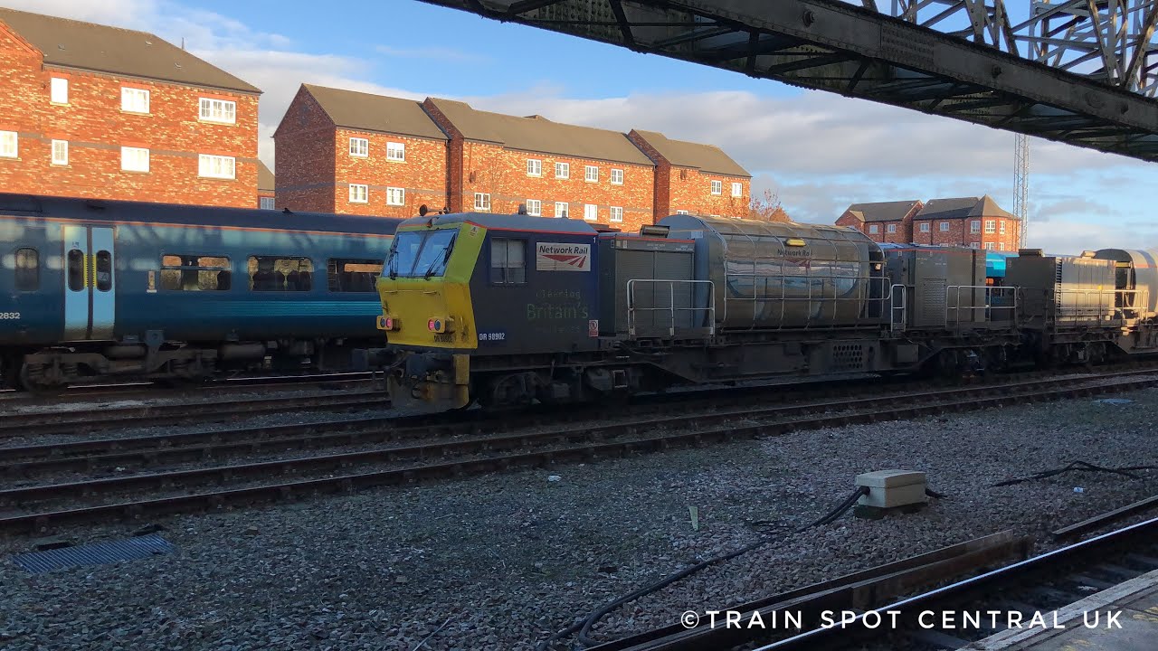 Networkrail leaf clearing train DR98952 and DR98902 arriving into Chester sidings from Wigan L.I.P