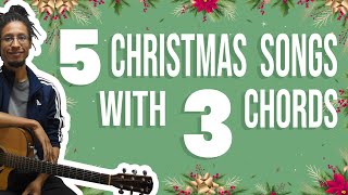 Play 5 Christmas Songs With 3 Chords | G C D | Beginner Guitar Lesson