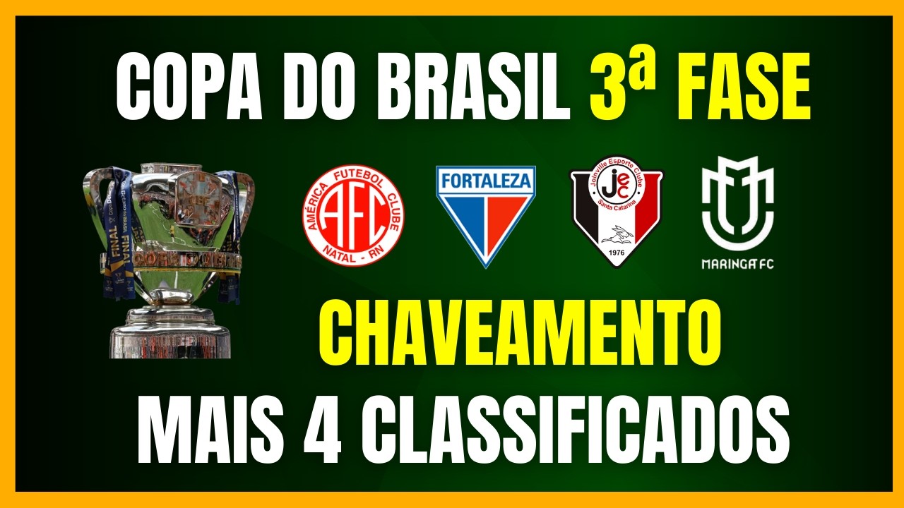 COPA DO BRASIL 2026 | 3ª FASE | MAIS 4 CLASSIFICADOS | CHAVEAMENTO | 19 JOGOS NESTA QUARTA