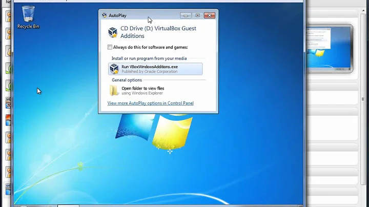 VirtualBox - Installing Guest Additions in Windows 7