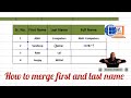 How to merge first and last name in excel