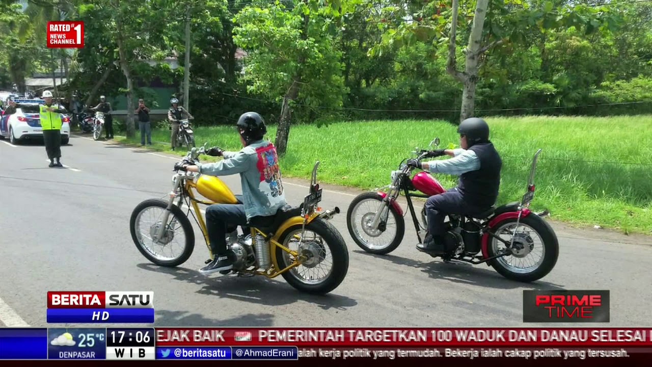 Naik Motor  Costum Chopper Jokowi  Touring  ke Pelabuhan 