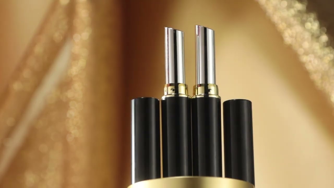 Luxury slim vintage black round lipstick tube packaging LS-P0103A