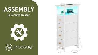 Yoobure Narrow Dresser With Charging Station Assembly Video
