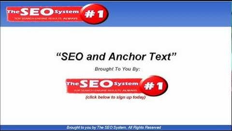 SEO and Anchor Text