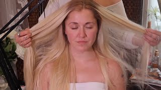 ASMR enchanting scalp massage & hair-play with Monet 🌸 to lull you to sleep ☁️