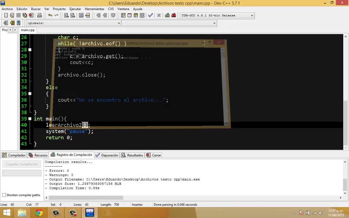Manejo de archivos de texto en C++ (Entrada y salida) - YouTube