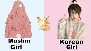 Korean Girl Vs Muslim Girl 😍🤔🤔 #video #viral #youtubevideo #ytstudio