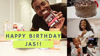 SURPRISE!! I MADE JAS THE BEST BIRTHDAY CAKE EVER!! FROM SCRATCH!!