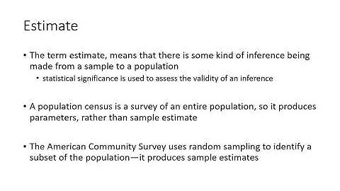 Estimates, Predictions, Projections, and Forecasts