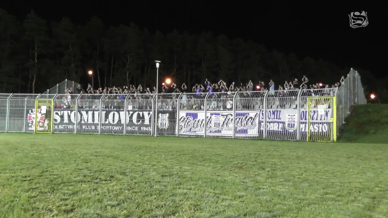 Doping kibiców Stomilu Olsztyn na meczu ze Stalą Stalowa Wola (26.08.2023 r.)