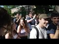 Rutgers university students chant usa to counter propalestine encampment