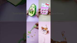 4 Cute Clay DIYs in One! Hello Kitty Pop It, Mini Vacuum &amp; Cute Pills | BearFamily #shorts #toys