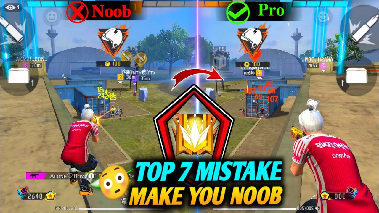 Ff Pro Top 7 Mistakes Make You Noob | Noob two Pro Free fire | FF Pro Tips ...