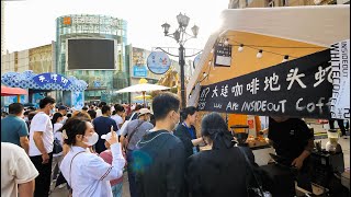 Walking in Dalian street market ｜street food |City Travel