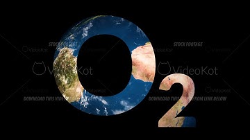 Text O2 oxygen revealing turning Earth globe