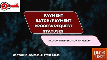 Payment Batch/Payment Process Request Statuses in Oracle EBS/Fusion Payables#o3technologies