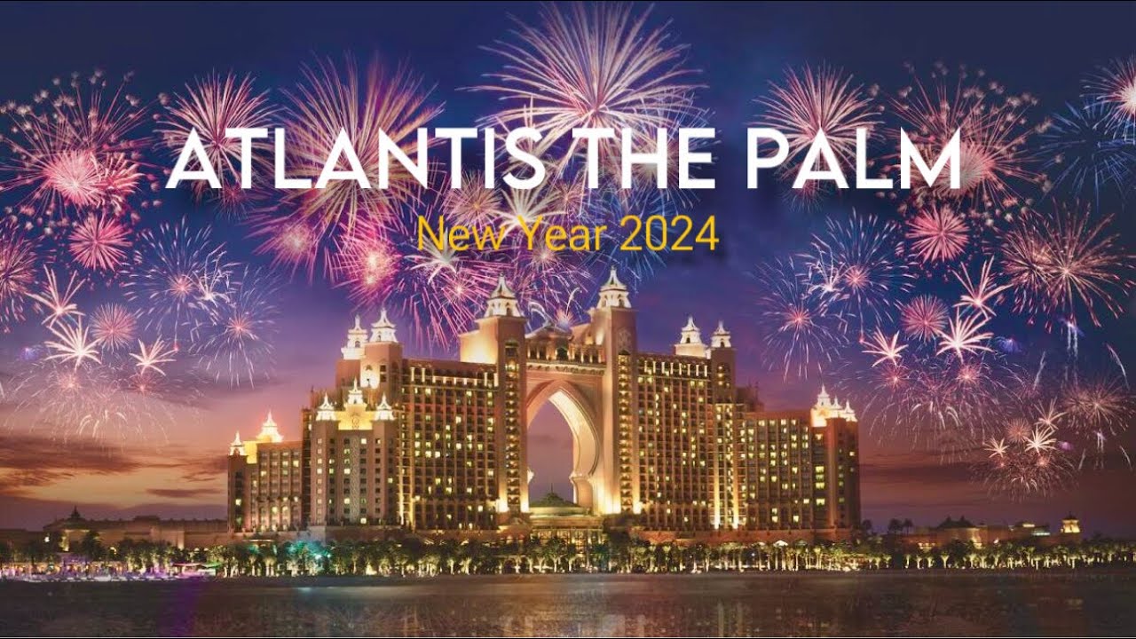 Atlantis The Palm Jumeirah Fireworks Display   Dubai UAE New Year 2024 Fireworks   4K 60fps