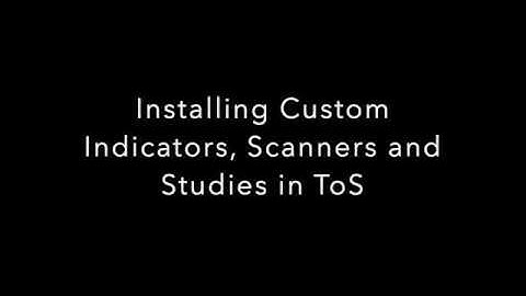 Custom ToS Indicators, Scanners and Studies