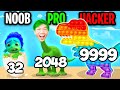 NOOB vs PRO vs HACKER In DINO 2048!? (MAX LEVEL!)