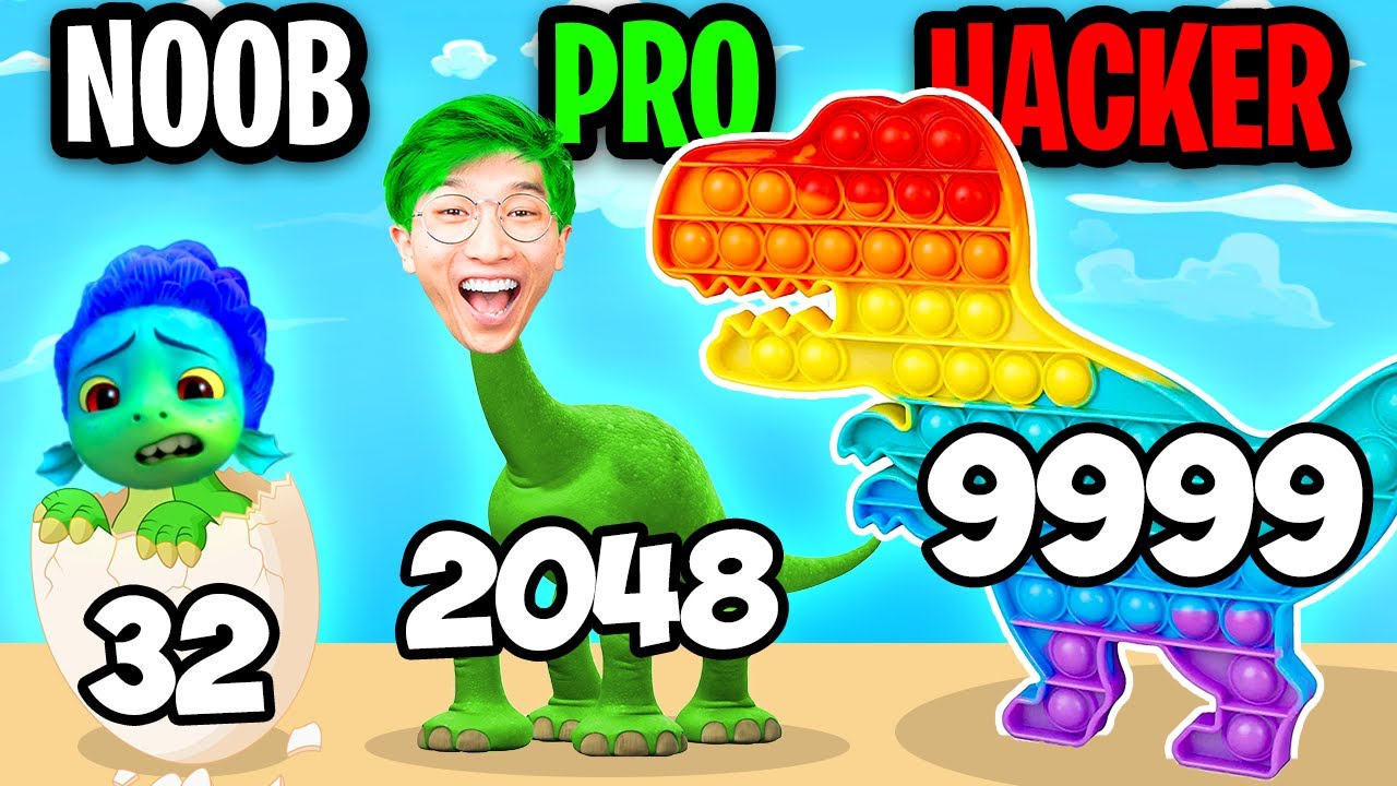 Download NOOB vs PRO vs HACKER In DINO 2048!? (MAX LEVEL!)