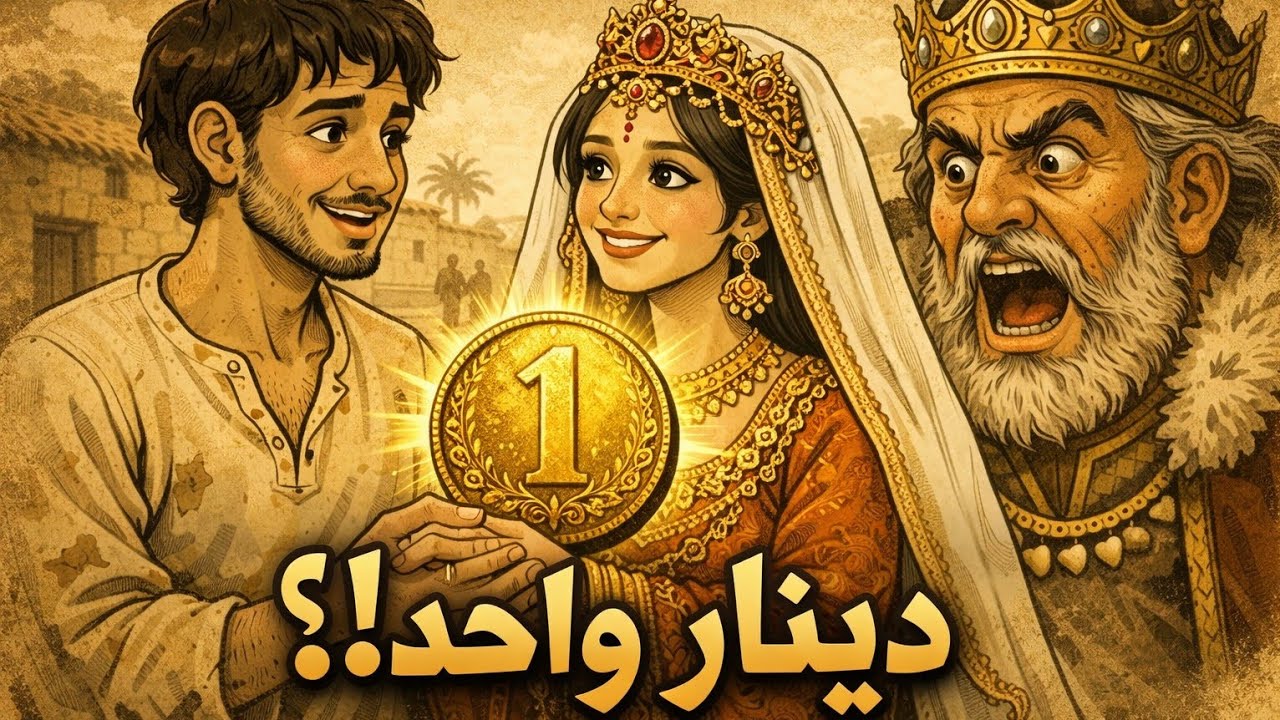 قصة  اغرب زواج ...الفقير الذي تزوج بنت الملك بدينار واحد 🪙.