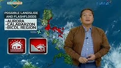 Tail-end ng Cold Front, magdadala ng malalakas na ulan sa Aurora, Calabarzon at Bicol region bukas