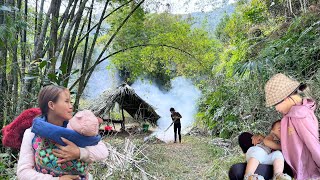 Single mother and son build a new life. 4 days of building a house in the forest Lo Thi Luyen