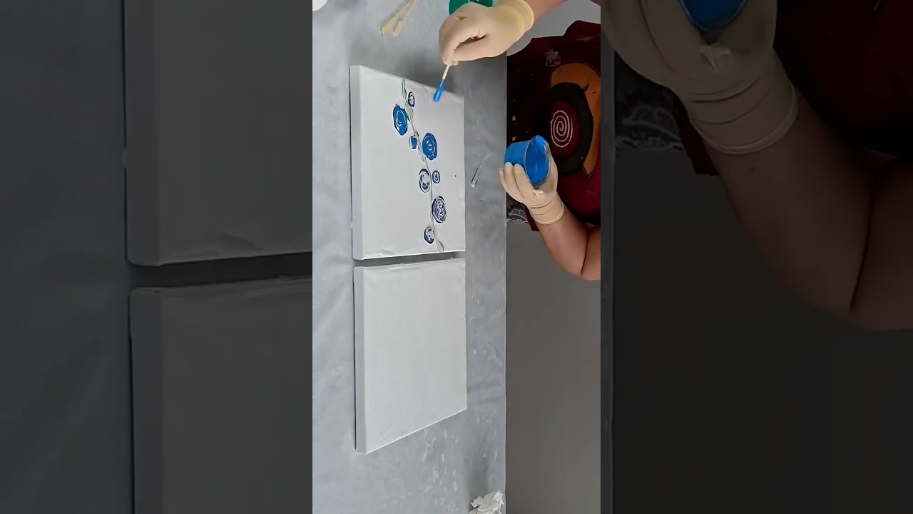 3 Dreamy Flower Dip Acrylic Pour Paintings in 3 Minutes 💙🌿