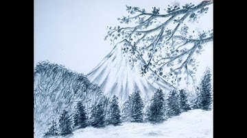 How to Draw Mount Fuji Step by Step with Pencil