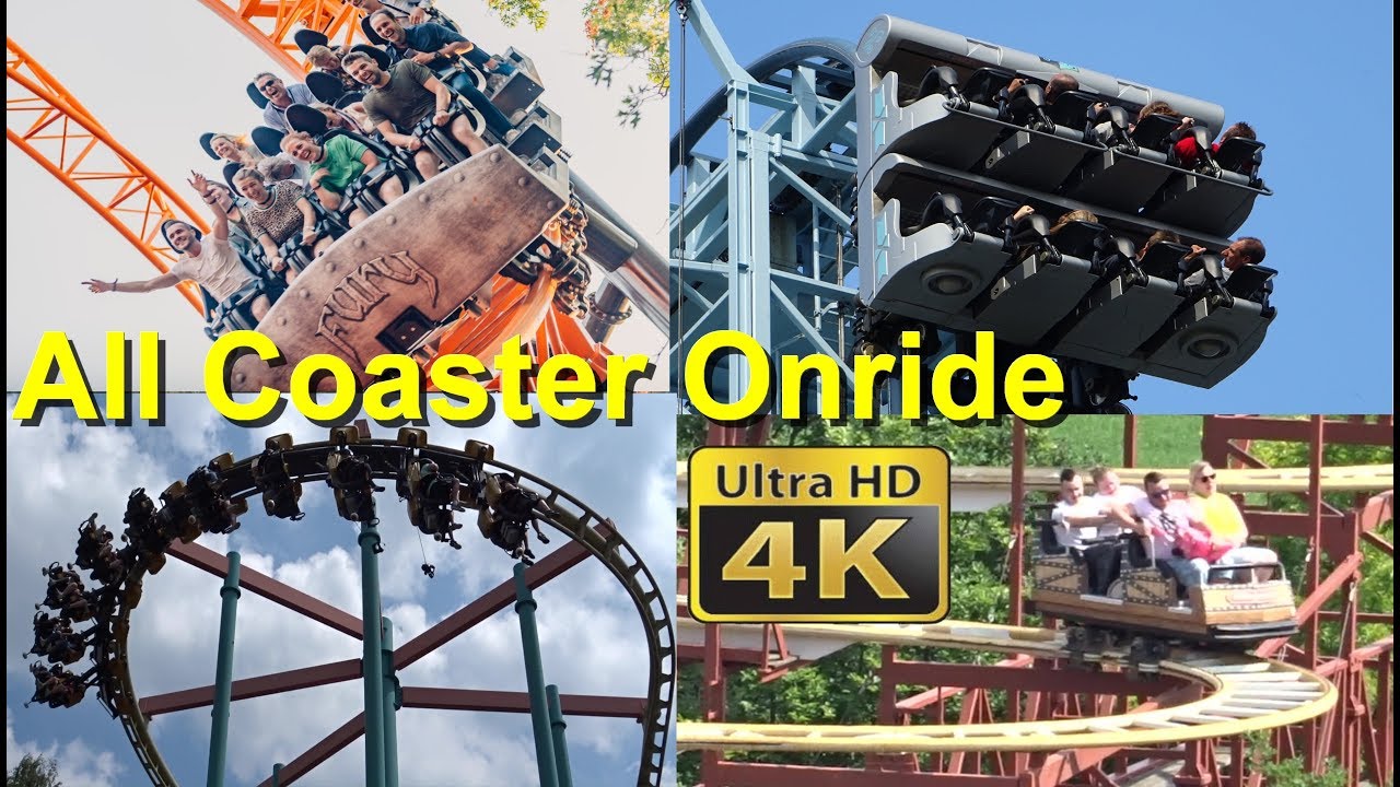 bobbejaanland alle achtbanen / All RollerCoaster Bobbejaanland 2019 Alle Achterbahnen onride 4K Fury