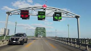 Driving across Peace Bridge from Canada to USA - 2025