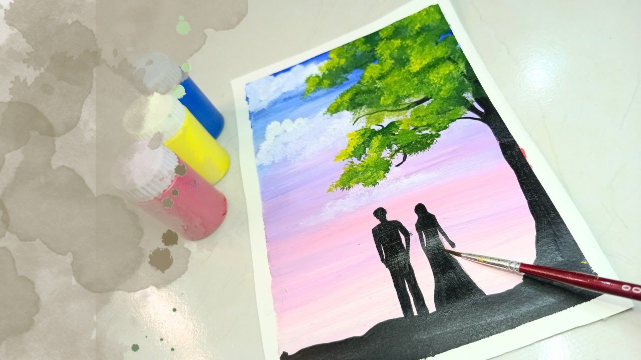Beautiful Couple Painting | Acrylic Painting | Painting Tutorial | Step by Step |