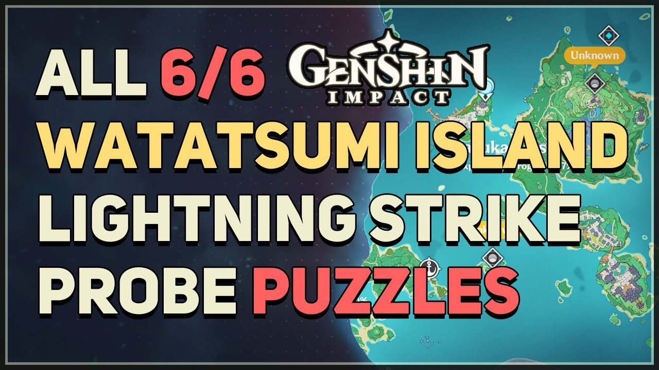 All 6 Watatsumi Island Lightning Strike Probe Compass Puzzles Genshin